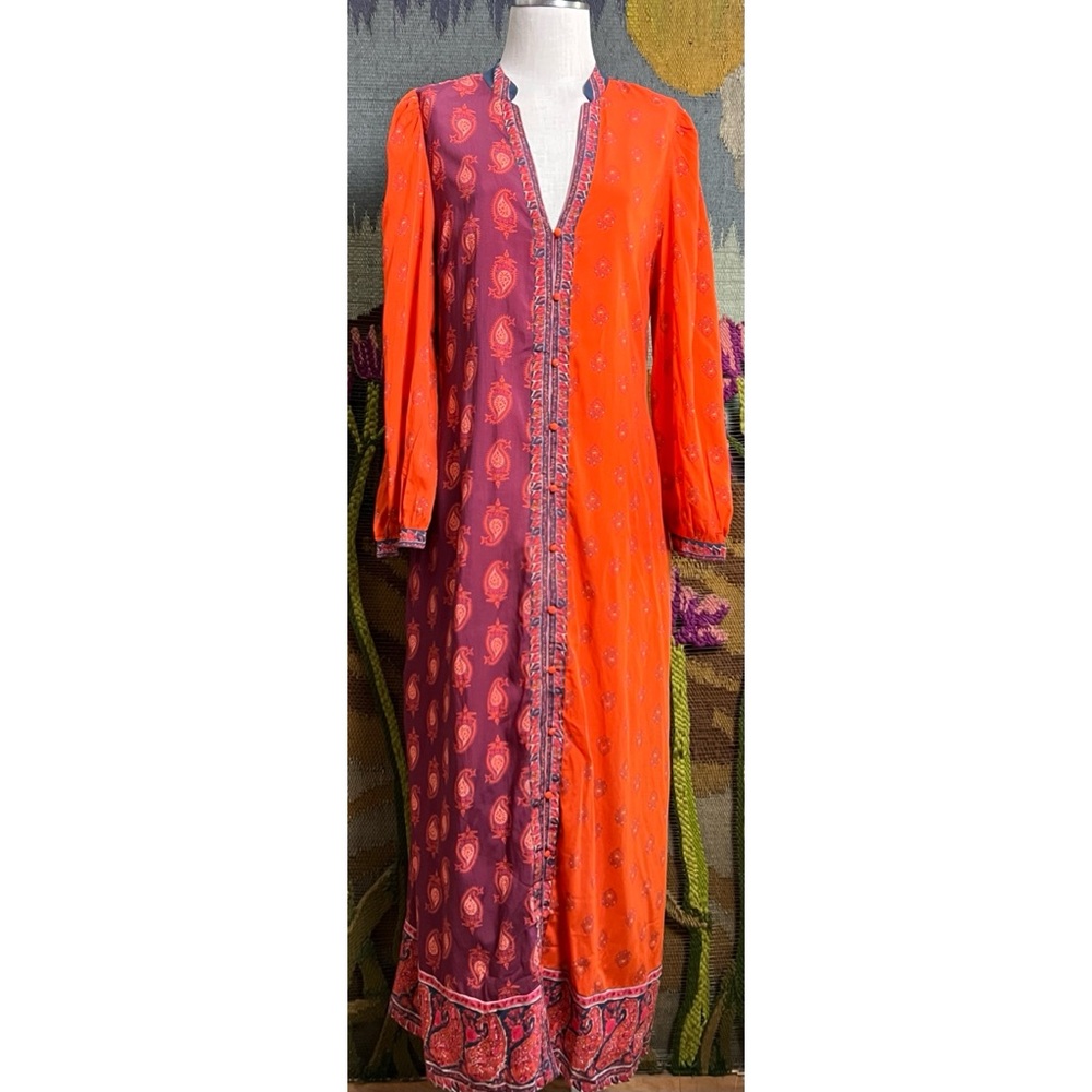 Sundance Paisley Colorblocked Maxi Dress L - Picture 11 of 14